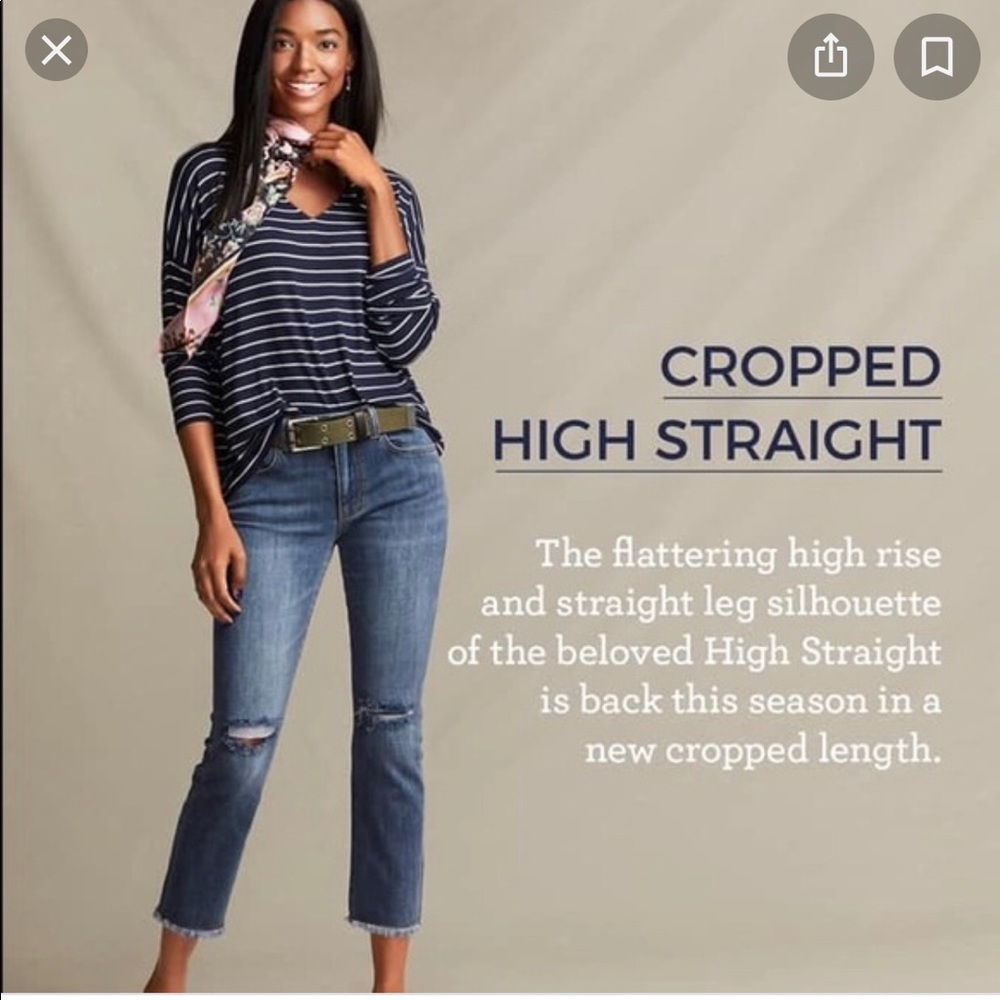 Cabi Cropped High Straight Jean Size 4